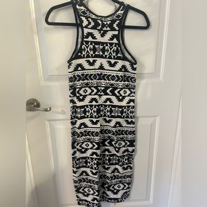 Express Black and white body con size medium dress